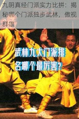 九阴真经门派实力比拼:揭秘哪个门派独步武林,傲视群雄